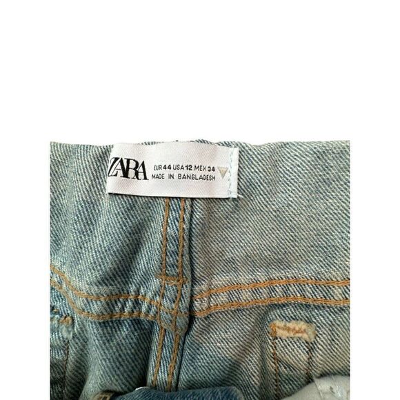 Zara Womens Cut Off Jean Shorts US 12 EU 44 Blue Denim Frayed 9794/004 NWOT - Picture 5 of 8